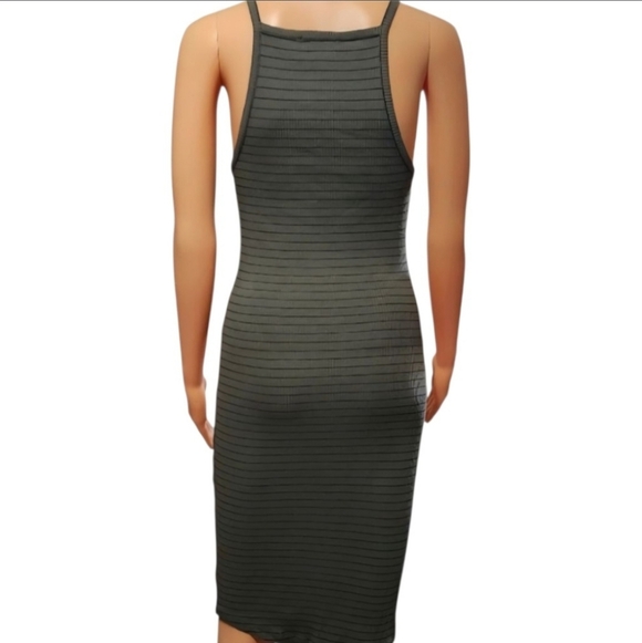 Forever 21 Olive and Black Striped Dress - Picture 4 of 5